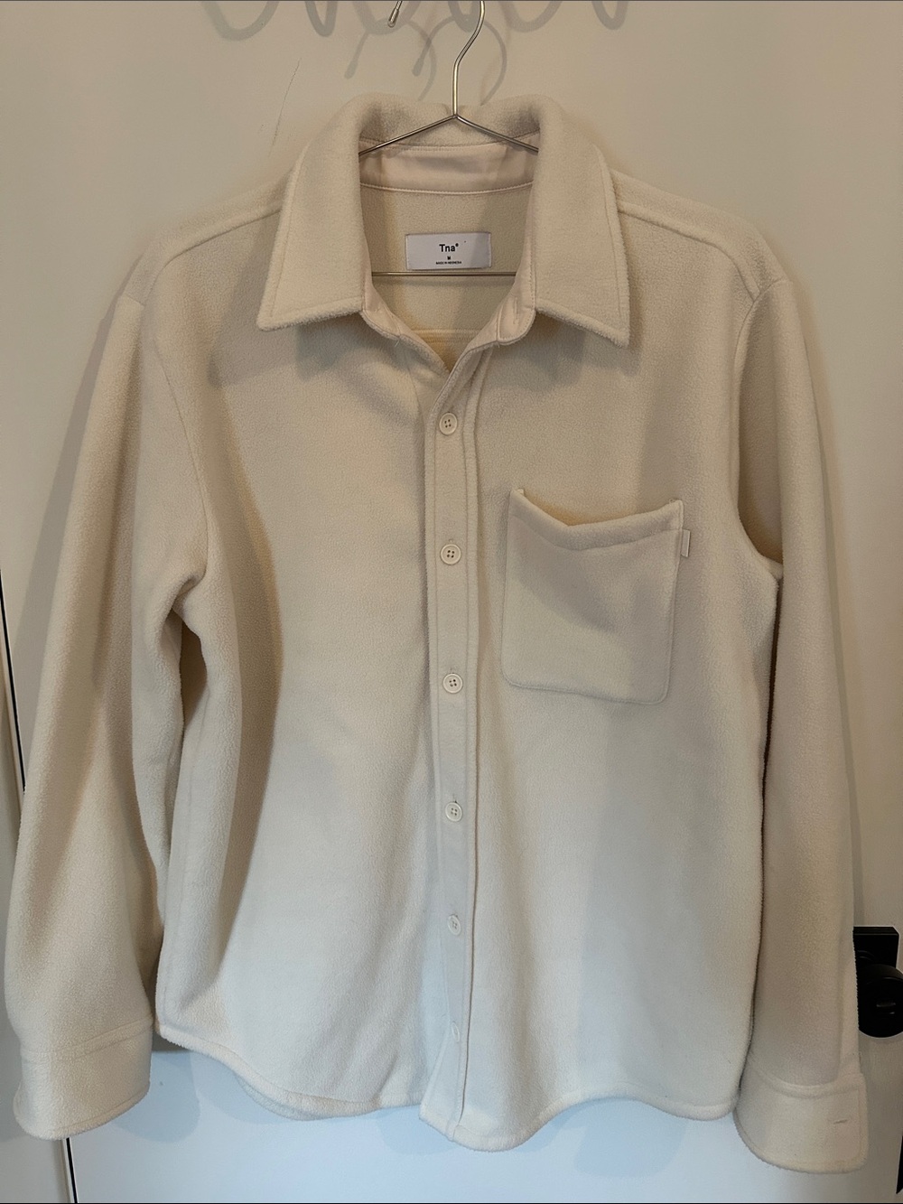TNA Ivory Fleece Button-Up Shirt Jacket